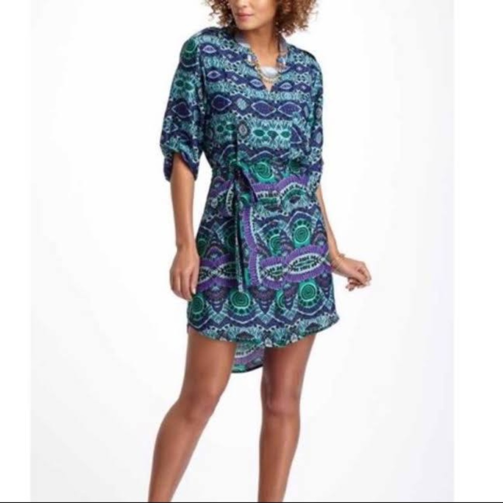 Anthropologie dress Maeve Ikat frequencies Shirt dress Small - Picture 1 of 2
